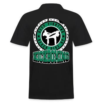 Kickboxing Kick Boxing Vintage Gift Idea - Men's Polo Shirt - black - Back - Kai (181cm)