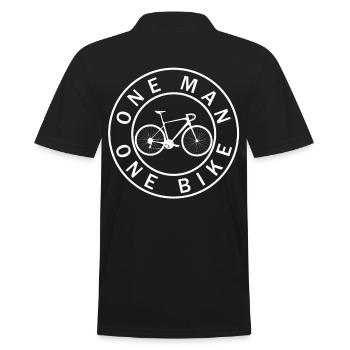 Rennrad, Männer, Radsport, Radrennen, Geschenk - Männer Poloshirt - Schwarz - Hinten - Kai (181cm)