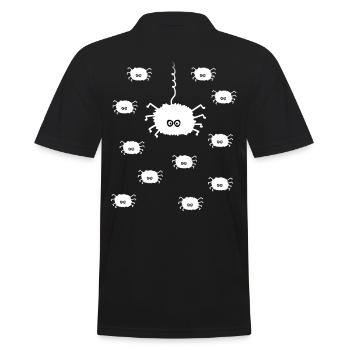 Spinnen Halloween Kostüm Spinnenfan Geschenk - Männer Poloshirt - Schwarz - Hinten - Kai (181cm)