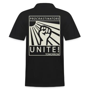 Procrastinators Unite Tomorrow Studenten Geschenk - Männer Poloshirt - Schwarz - Hinten - Kai (181cm)