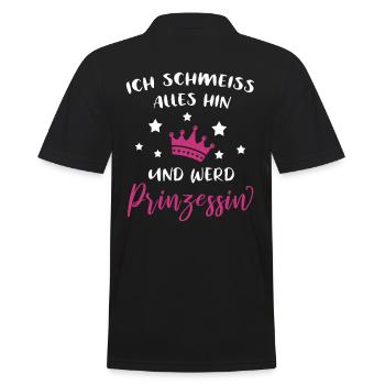 Ich Schmeiß Alles Hin Und Werd Prinzessin Geschenk - Männer Poloshirt - Schwarz - Hinten - Kai (181cm)