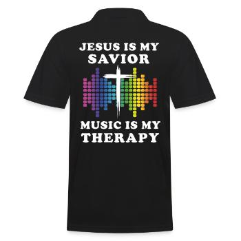 Musik Christlich - Männer Poloshirt - Schwarz - Hinten - Kai (181cm)