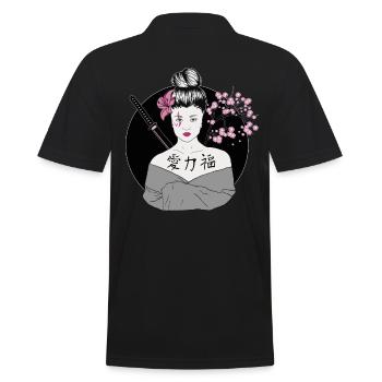 Modern Geisha Japan - Men's Polo Shirt - black - Back - Kai (181cm)