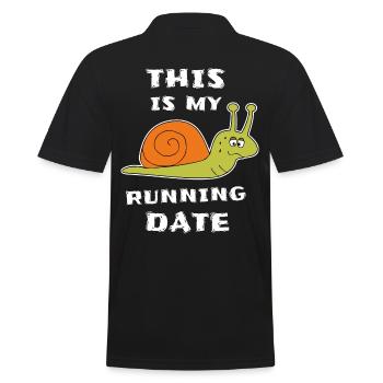 Langsame Schnecke Läufer Joggen - Männer Poloshirt - Schwarz - Hinten - Kai (181cm)