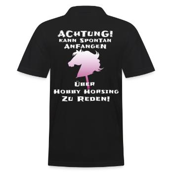 Hobby Horsing Hobby Horse Geschenk - Männer Poloshirt - Schwarz - Hinten - Kai (181cm)