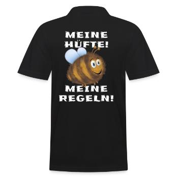 Dicke Hummel Hummelhüfte - Männer Poloshirt - Schwarz - Hinten - Kai (181cm)