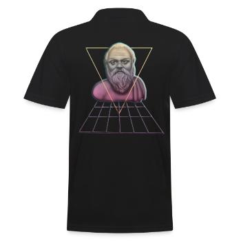 Socrates Philosopher Student Gift - Men's Polo Shirt - black - Back - Kai (181cm)