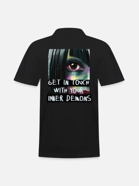 Anime Japan Dämonen - Männer Poloshirt - Schwarz