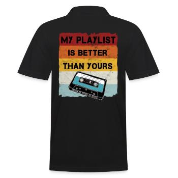 Retro Cassette Cool Musician - Men's Polo Shirt - black - Back - Kai (181cm)