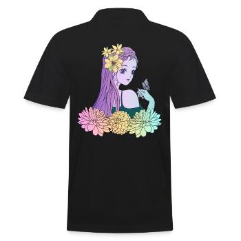 Manga Girl Anime Fille Papillon - Polo Homme - noir - Dos - Kai (181cm)