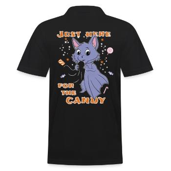 Fledermaus Halloween Lustig - Männer Poloshirt - Schwarz - Hinten - Kai (181cm)