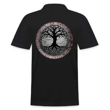 Yggdrasil Tree of Life Weltenbaum - Männer Poloshirt - Schwarz - Hinten - Kai (181cm)
