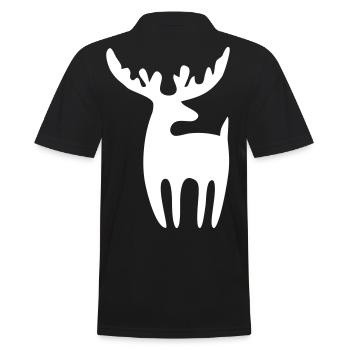 Rentier - Männer Poloshirt - Schwarz - Hinten - Kai (181cm)