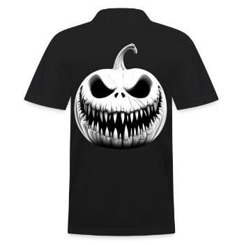 MOTIF HAPPY HALLOWEEN AVEC CITROUILLE D’HORREUR - Polo Homme - noir - Dos - Kai (181cm)