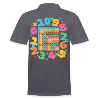 Mathematisches Einmaleins für Kinder - Männer Poloshirt - Anthrazit - Hinten - Nico (186cm)