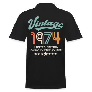 Né en 1974 Anniversaire 1974 50 ans - Polo Homme - noir - Dos - Kai (181cm)