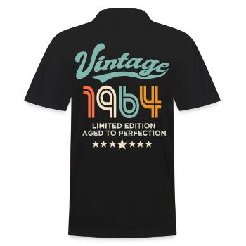 Born in 1964 Birthday 1964 60 years old - Men's Polo Shirt - black - Back - Kai (181cm)