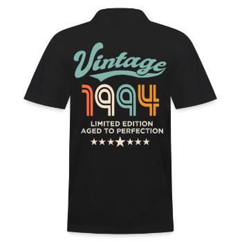 Jahrgang 1994 Geburtstag 1994 30 Jahre alt - Männer Poloshirt - Schwarz - Hinten - Kai (181cm)
