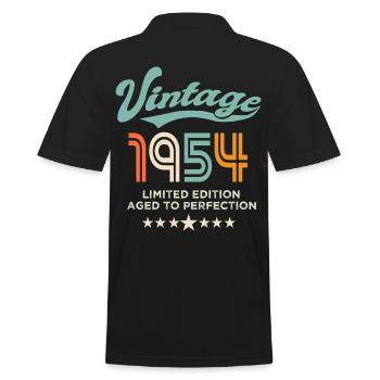 Jahrgang 1954 Geburtstag 1954 70 Jahre - Männer Poloshirt - Schwarz - Hinten - Kai (181cm)
