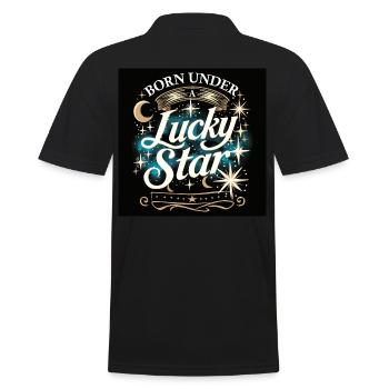 Lucky Star - Men's Polo Shirt - black - Back - Kai (181cm)