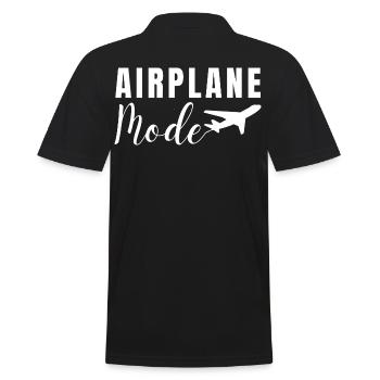 FLUGZEUGMODUS. REISEURLAUB - Männer Poloshirt - Schwarz - Hinten - Kai (181cm)