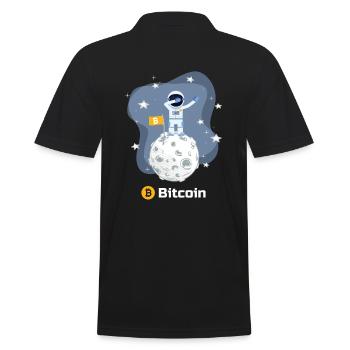 drôle crypto Bitcoin lune astronaute dabbing - Polo Homme - noir - Dos - Kai (181cm)