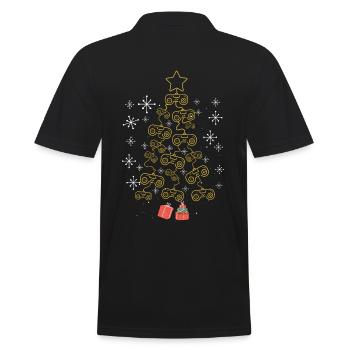 Gamer Christmas tree video games - Men's Polo Shirt - black - Back - Kai (181cm)