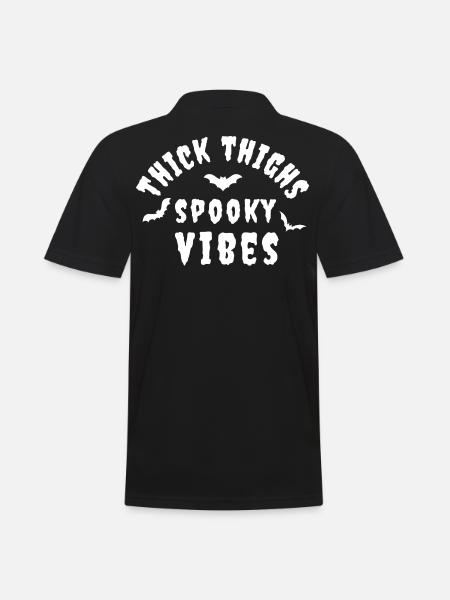 thick thighs spooky vibes - Men's Polo Shirt - black