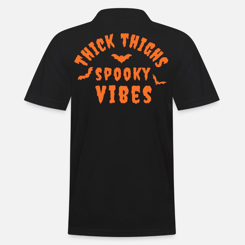 thick thighs spooky vibes - Men's Polo Shirt - black