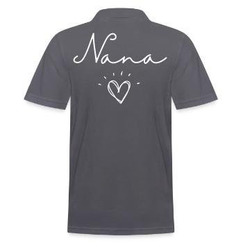 Nana. Nana gift - Men's Polo Shirt - charcoal grey - Back - Nico (186cm)