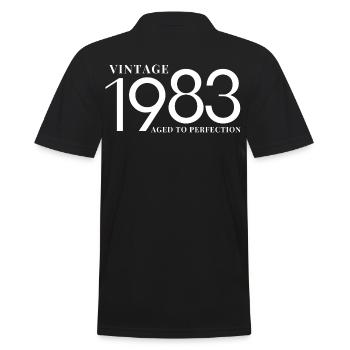 Legende von 1983 - Männer Poloshirt - Schwarz - Hinten - Kai (181cm)