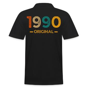 1990 Original - Männer Poloshirt - Schwarz - Hinten - Kai (181cm)