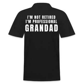 Professional Grandad - Men's Polo Shirt - black - Back - Kai (181cm)