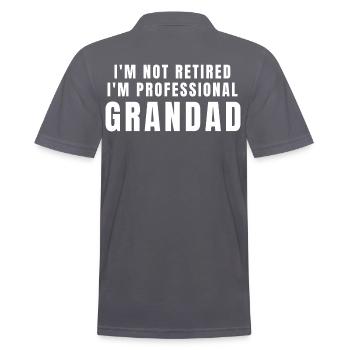 Professional Grandad - Men's Polo Shirt - charcoal grey - Back - Nico (186cm)