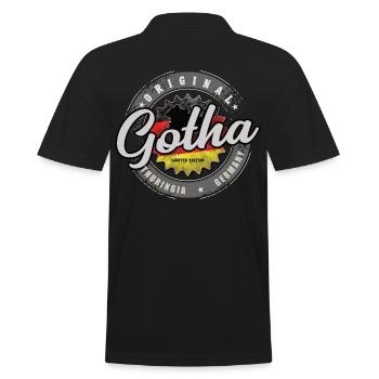 Original Germany Thüringen Gotha Thüringer Wald - Männer Poloshirt - Schwarz - Hinten - Kai (181cm)