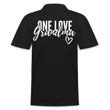 EINE LIEBE OMA. OMA GESCHENK. - Männer Poloshirt - Schwarz - Hinten - Kai (181cm)