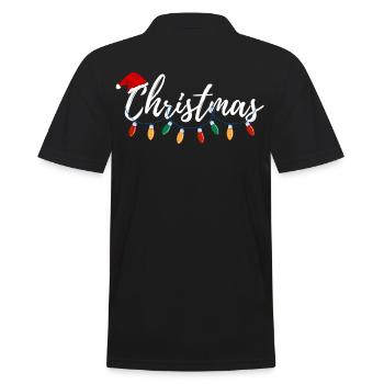 Weihnachtsgeschenk - Männer Poloshirt - Schwarz - Hinten - Kai (181cm)