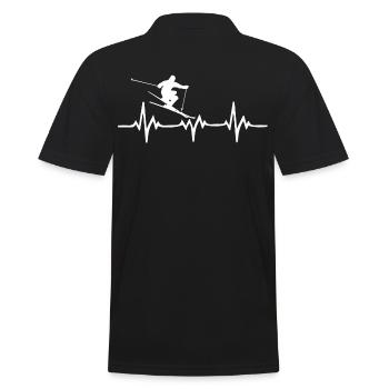 Skifahrer Herzschlag - Männer Poloshirt - Schwarz - Hinten - Kai (181cm)