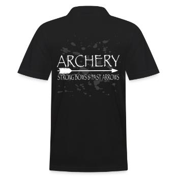 ARCHERY. STRONG BOWS AND FAST ARROWS - Männer Poloshirt - Schwarz - Hinten - Kai (181cm)