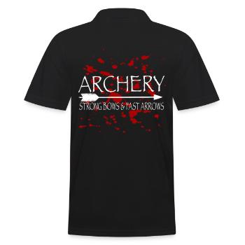 ARCHERY. STRONG BOWS AND FAST ARROWS - Männer Poloshirt - Schwarz - Hinten - Kai (181cm)