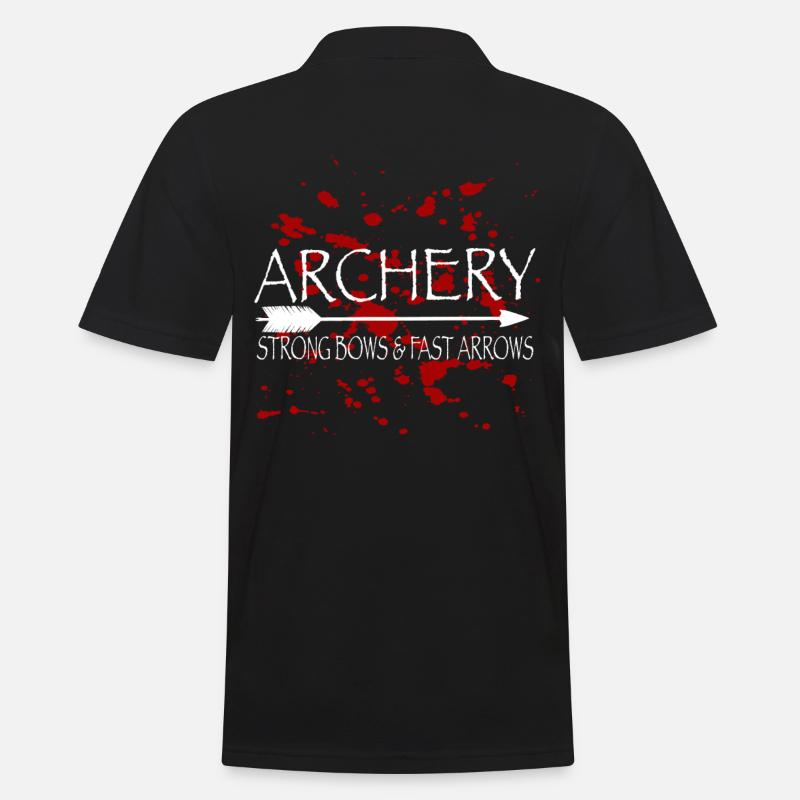 ARCHERY. STRONG BOWS AND FAST ARROWS - Männer Poloshirt - Schwarz