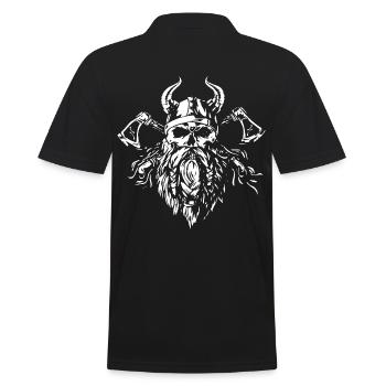 Wikinger Skull - Äxte - Männer Poloshirt - Schwarz - Hinten - Kai (181cm)