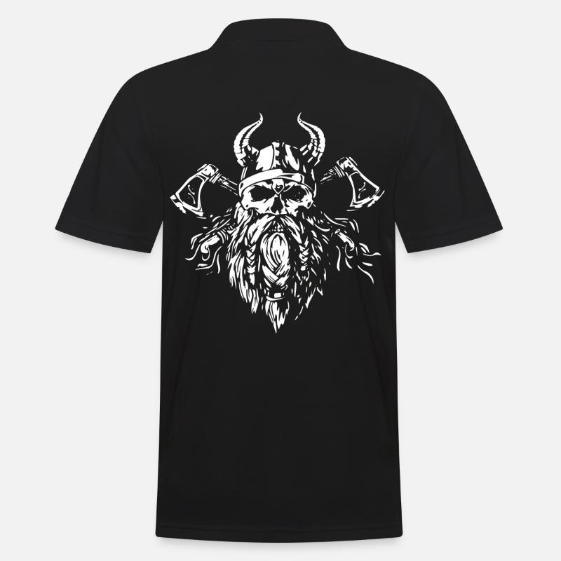Wikinger Skull - Äxte - Männer Poloshirt - Schwarz