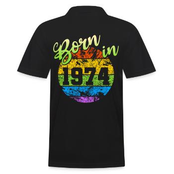 Born in 1974 - Männer Poloshirt - Schwarz - Hinten - Kai (181cm)