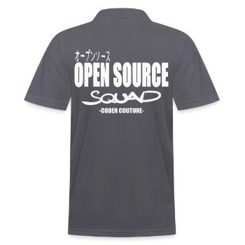LUZILLION CODER COUTURE, OPEN SOURCE SUPPORTER - Männer Poloshirt - Anthrazit - Hinten - Nico (186cm)