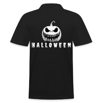 MOTIF HAPPY HALLOWEEN AVEC CITROUILLE D’HORREUR - Polo Homme - noir - Dos - Kai (181cm)