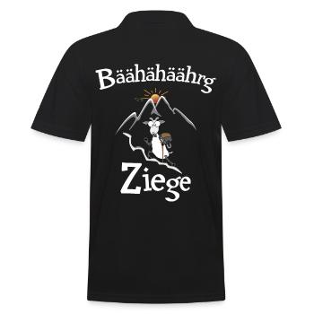 Berg - Ziege lustig geschrieben - Männer Poloshirt - Schwarz - Hinten - Kai (181cm)