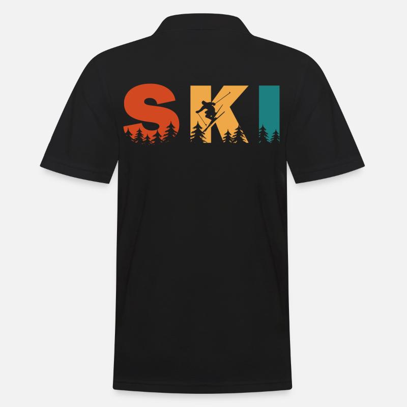 Ski. Ski-Wintersport - Männer Poloshirt - Schwarz