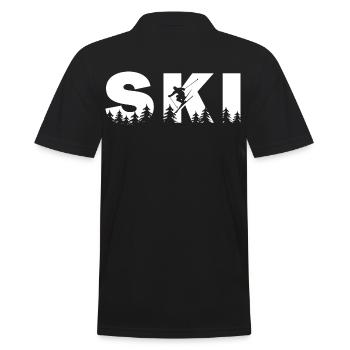 Ski. Ski Winter Sports - Men's Polo Shirt - black - Back - Kai (181cm)