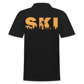 Ski. Ski Winter Sports - Men's Polo Shirt - black - Back - Kai (181cm)